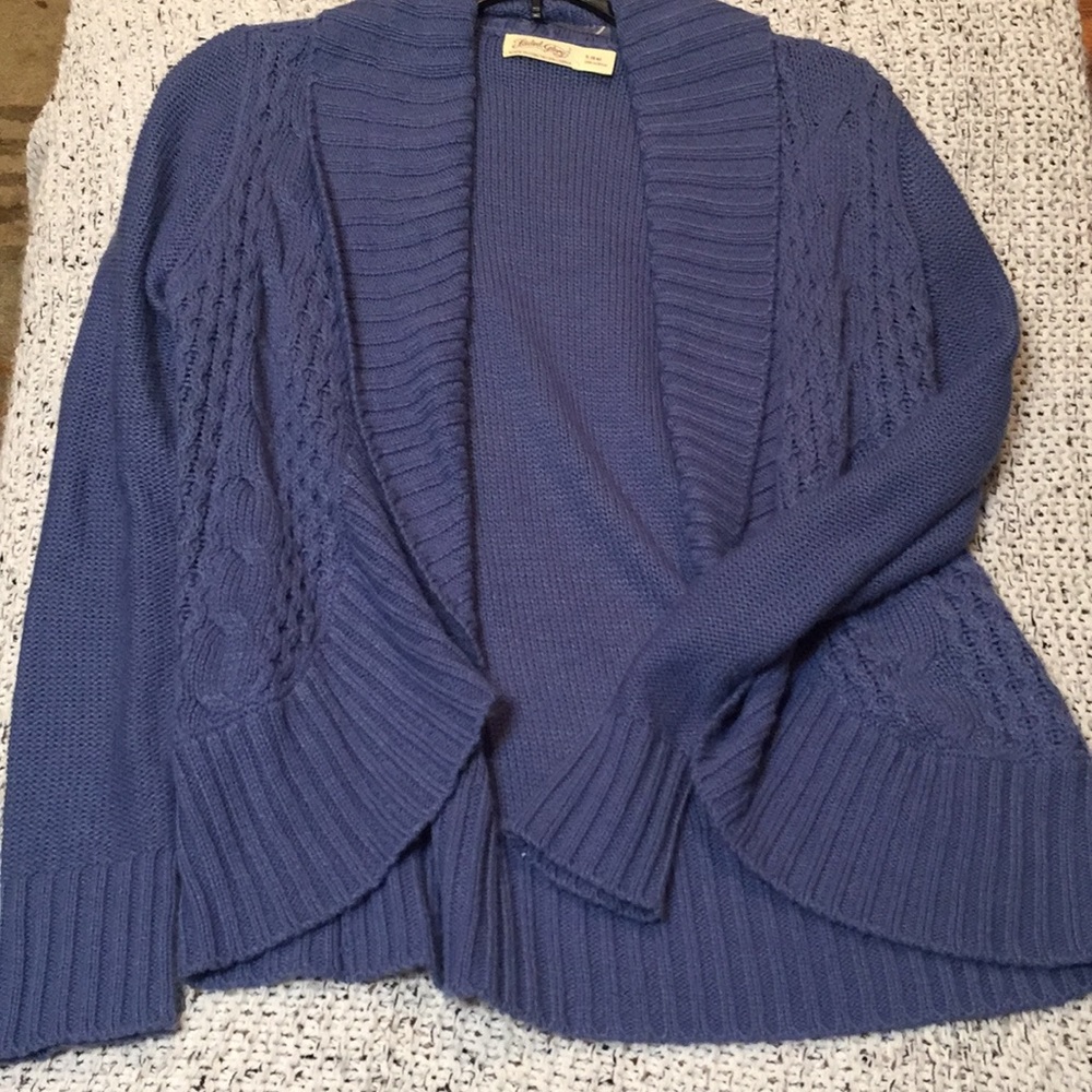 Women’s dusty blue cardigan, size small.